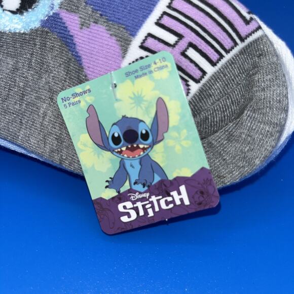 5pk Disney Lilo & Stitch No Show Socks Shoe Size 4-10 NWT - Picture 2 of 7